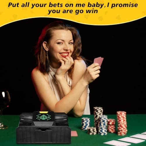 HNCY mélangeur de Cartes Automatique, melangeur de Cartes Electrique, mélangeur Carte, mélangeur de Carte, Automatic Card shuffler, USB à Piles, pour UNO, Poker, Phase 10, Skip-Bo, Blackjack