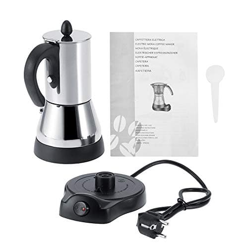 Cafetière Italienne, Machine à expresso sur la cuisinière, cafetière électrique à café expresso en acier inoxydable de 300 ml, cafetière électrique, machine à expresso pour cappuccino expresso