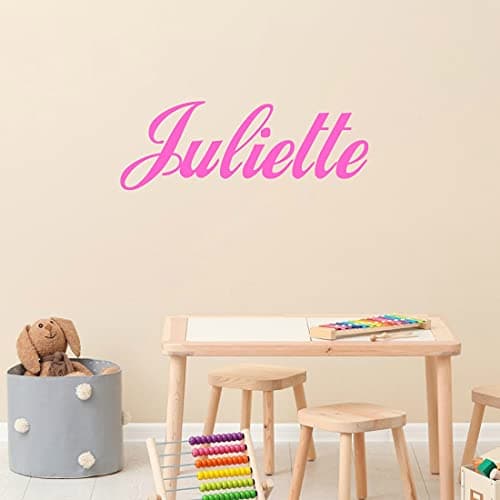 Stickers personnalisé prénom 14 polices d'écritures au choix. Décoration mur chambre enfant/bébé. 14 couleurs au choix.