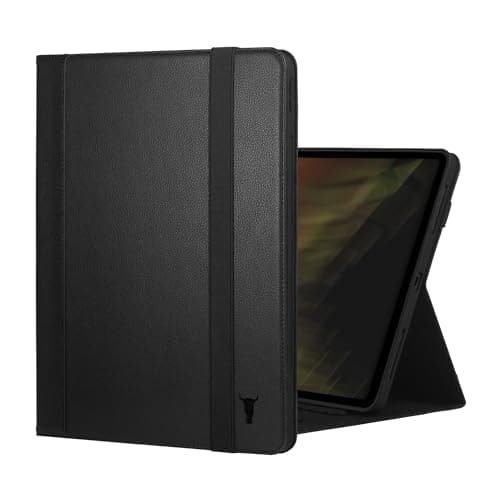 TORRO Coque Compatible avec iPad Pro 13” M4 – Étui en Cuir Véritable pour iPad Pro 13” 2024 avec Bequille et Connectivité Apple Pencil (Noir)