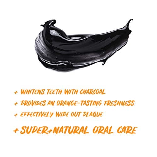 Ecodenta Dentifrice au Charbon Actif Dents Blanches Sans Fluor I Dentifrice au Charbon Noir Blanchiment des Dents I Dentifrice Blanchiment des Dents au Charbon Actif Noir Saveur Orange 100ml