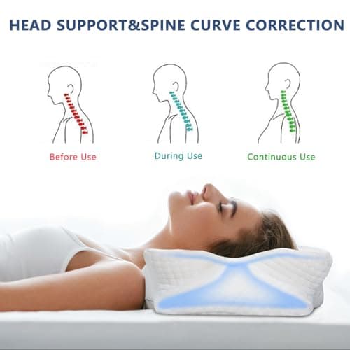 Enighs Oreiller Cervical Multifonction en Mousse à mémoire de Forme avec Rebond Lent zéro Pression pour Un Sommeil Profond