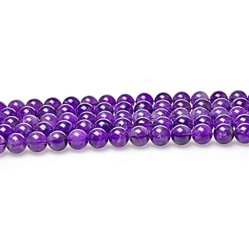 MJDCB 4mm 85 pièces Améthyste Perle Pierre Naturelle Ronde en Vrac Perles Semi Precieuse pour Fabrication de Bijoux de Bracelets et de Colliers
