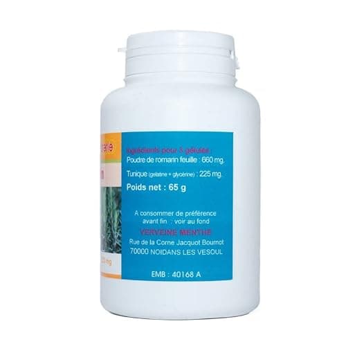 GELULES ROMARIN feuille 200 gélules dosées à 220 mg poudre pure.