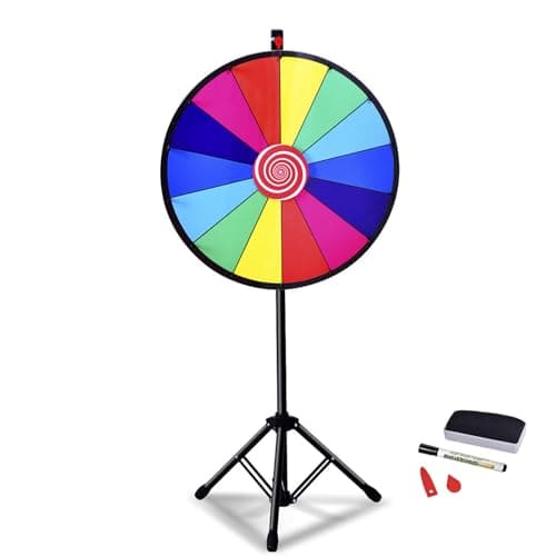 SOARS Roue de la Fortune 24", Hauteur Réglable de 111-157 CM, Personnalisable avec Marqueur pour Tableau Blanc et Éponge, pour Jeux de Mots, Famille (60 CM, 14 Emplacements)
