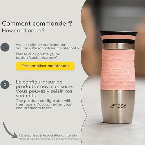 Milu Mug Isotherme avec gravure - 370ml 450ml - idée cadeau cadeau personnalisé cadeau d'anniversaire noël pour hommes femmes maman papa petite amie (370ml, Noir)