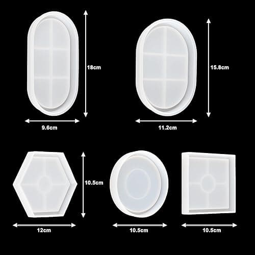 EPODA Moule à Plateau Dessous de Verre de Resine Epoxy, Moule en Silicone Resine Plateau Pour la DIY Fabrication de Dessous de Verre et DIY DéCoration Table à Manger