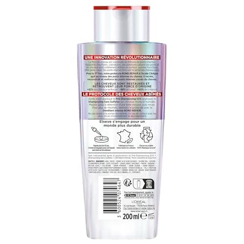 L'Oréal Paris - Routine Capillaire Réparatrice pour Cheveux Abîmés & Sur-Sollicités - Pré-Shampooing + Shampooing + Démêlant - Complexe à l'Acide Citrique - Elseve Pro Bond Repair - 3 Produits
