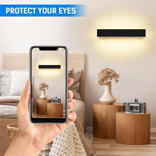 LED Applique Murale Interieur 2 * 10W Noir Appliques Murale Extérieur Blanc Chaud 3000K Moderne pour Chambre Salon Escalier Couloir Salle de Bain(Noire)
