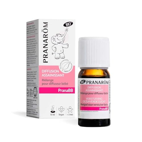 PRANARÔM - PranaBB - Diffusion Assainissant - Mélange Aux Huiles Essentielles 100% Bio Pour Diffuseur Bébé - Assainit Et Purifie L'Atmosphère - Vegan - 10 ml