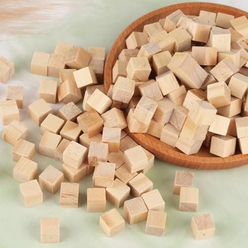 500 Cube en Bois, Cube Bois 1x1x1CM, Cubes en Bois Naturel Blocs de Bois Vierges Non Traités pour Bricolage, Puzzle DIY, Peinture, Décoration