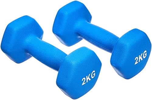 Amazon Basics Paire d'haltères en néoprène, 2 kg, Bleu