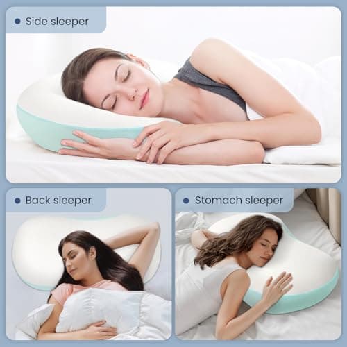 JINXIA Oreiller en Forme de Nuage en Mousse à Mémoire de Forme, Oreiller Cervical Orthopédique pour Douleurs aux épaules, Oreiller de Soutien du Cou pour Dormeurs sur Le Côté,Le Dos,Le Ventre