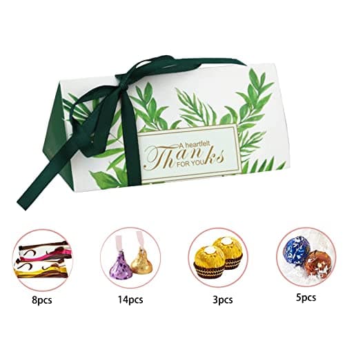 Boîte à bonbons pour mariage,50 Pièces Boîte Cadeau de Bonbons en Ruban, Petites Boîtes à Dragées pour Anniversaire, Baptême, Communion, Noël(4.5 x 2.3 x 1.97 Pouces)