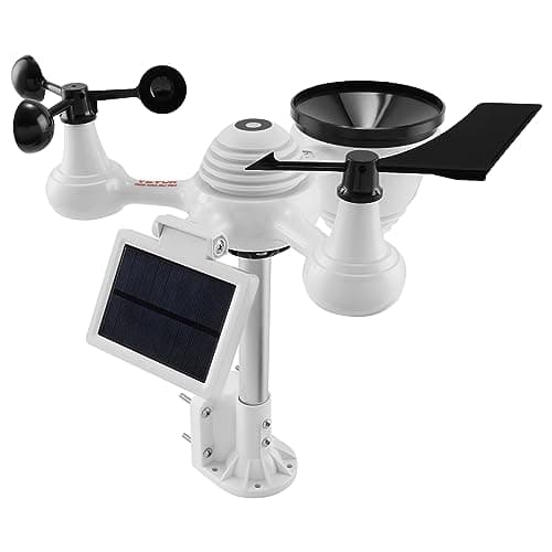 VEVOR Station Météo WiFi 7 en 1 Station Météo sans Fil Intérieur Extérieur Solaire Grand Écran Couleur 7,5 po Station Météo Numérique Capteur pour Température Humidité Vitesse Direction de Vent Pluie