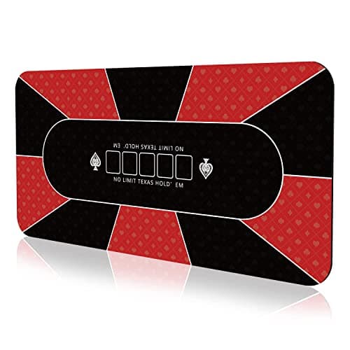 YUZPKRSI Tapis de Poker 180 x 90 cm, Professionnelle Texas Holdem Tapis de Poker pour 10 Joueurs, Pliable Table de Poker Portable Tapis de Cartes pour Jeux de Poker
