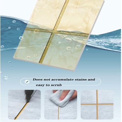 Topspitgo Stylo Joint Carrelage Marqueur pour Joints de Carrelage de Sol Salle de Bain et de Cuisine Murs pour Rénovation Restauration (BeigeBlanc)