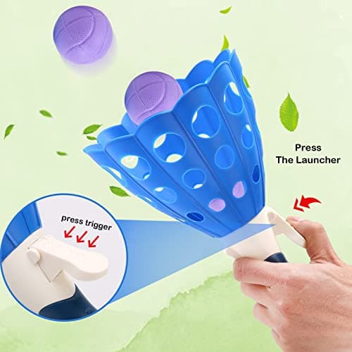 Lbsel Sports d'intérieur pour Enfants Jeu de fête Amusant en Plein air avec 2 paniers de Lancement et 10 balles, Cadeaux d'anniversaire pour 5 6 7 8 9 10 11 12 Ans garçons Filles