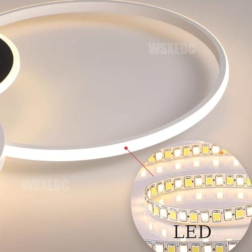 WSXEDC Noir or Gradable LED 6 Ring Salon Plafonnier LED moderne L80cm 71W créatif Éclairage de plafond intérieur Fleur pour les soins des yeux Pour chambre à coucher Bureau Salle à manger