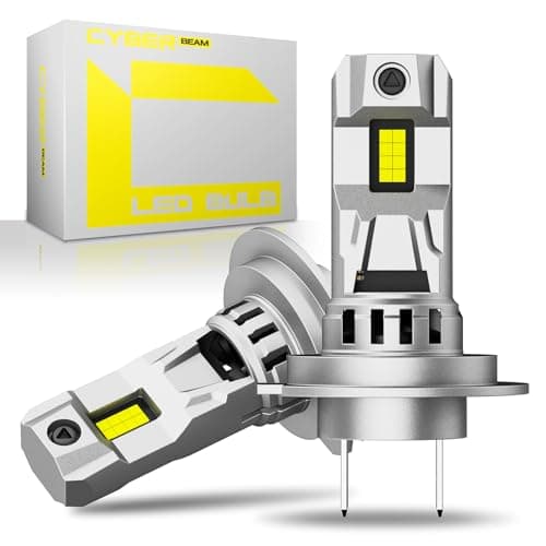 CYBERBEAM Ampoule LED H7, 90W 30000LM H7 led Lampes de Phares Voiture Automobile 800% Luminosité 6500K Blanc Ampoule H7 Parfaite Remplacement pour Kit de Conversion, Lot de 2