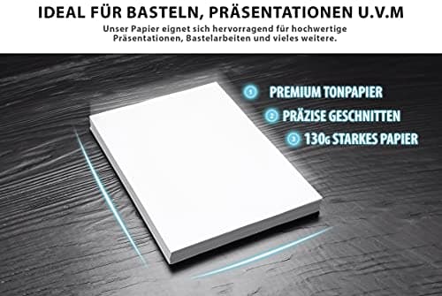 Papier à dessin - 130 g d'épaisseur - Feuilles - Feuilles - Papier à dessin robuste - Carton à dessin - DIY - Accessoires créatifs pour album photo blanc | 50 feuilles, A3