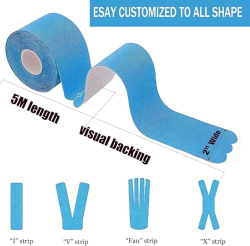 ANAMPION 3 Rouleaux Bande Kinesiologie Precut Style de Vague, 5cm*5m Kinesio Tape pour la Physique, Imperméable Bande Kinesiologie pour Genou, Coude et l'épaule(Noir+Couleur rose+Couleur de peau)
