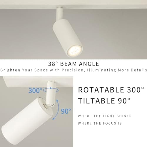 Eofiti Luminaire Plafonnier LED 5 Spots Orientables Moderne Plafonnier Spot Blanc 3W G9 LED 4000K Blanc Naturel 360LM Luminaire Plafond pour Salon Salle à Manger Cuisine Ampoules Incluses