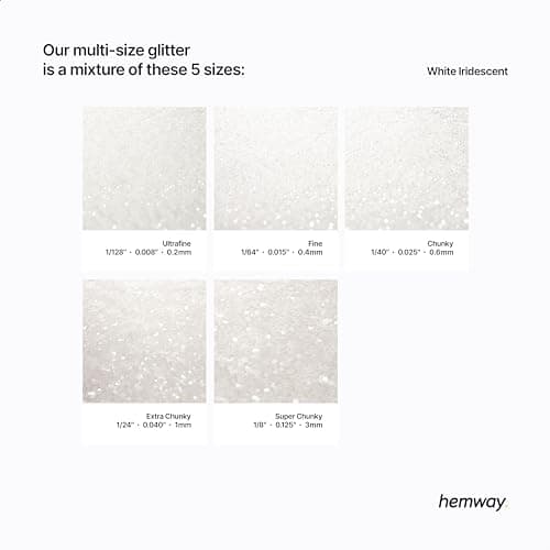 Shaker à paillettes multi-tailles pour nail art visage blanc accessoires de festival de Noël artisanat résine cosmétique 120 g/4,2 oz