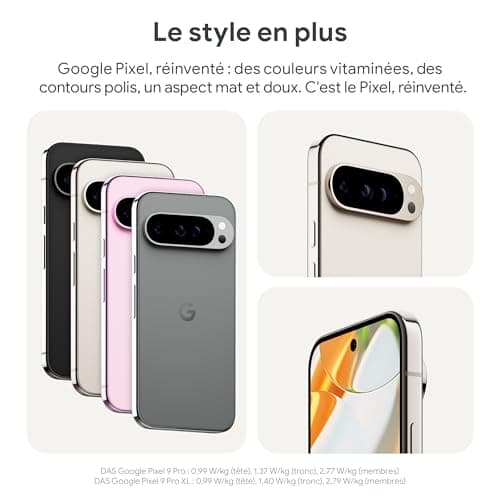 Google Pixel 9 Pro XL – Smartphone Android débloqué avec Gemini, Triple Appareil Photo arrière, 24 Heures d'autonomie et écran Super Actua 6,8 Pouces – Vert Sauge, 256GB