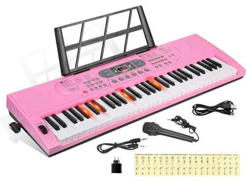 Hricane 61 touches clavier de Piano avec Microphone Piano Note autocollant alimentation support de musique électronique numérique clavier cadeau pour débutant garçons filles