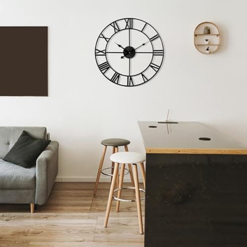 Mee 2ou Horloge Murale Design Moderne et Vintage, Silencieuse sans Tic-Tac, Grande Horloge Murale Géante XXL, Disponible en 40 cm, 47 cm, 60 cm, 80 cm, 100 cm, Idéale pour Le Salon Cuisine Bureau