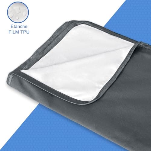 Protège Matelas 140x200 cm imperméable, Protège-Matelas Gris pour Incontinence Lavable,Premium Respirant Housse Matelas, surmatelas imperméable pour Enfant-surmatelas imperméable - Gris
