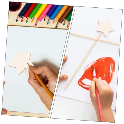 LALADEFIEE 10 Pièces De Fée Baguettes De Fée De Peinture De De Fée Graffiti Bricolage Bâtons De Fée Bricolage Peinture Beige en Bois