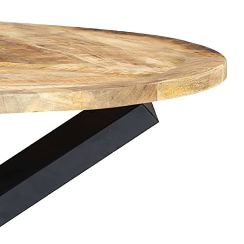 TJROO Table de salon de cuisine ronde 120 x 76 cm marron clair en bois massif de mangue, table de bistrot, décoration intérieure diverses applications table à manger pour reposer des aliments boissons