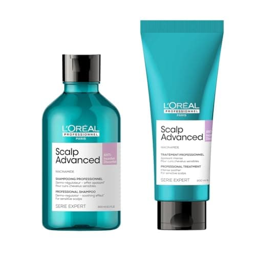 L'Oréal Professionnel, Routine Apaisante Anti-Inconfort, Cuirs Chevelus Sensibles & Sujets aux Démangeaisons, Shampoing Dermo-Régulateur, Traitement Apaisant et Hydratant, Scalp Advanced