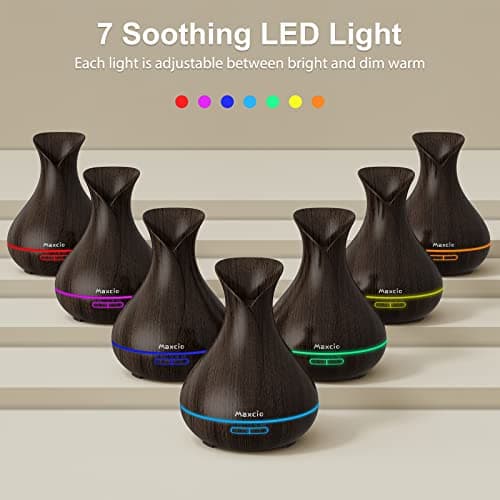Maxcio Diffuseur d'Huiles Essentielles WiFi, Humidificateur d'Air Compatible avec Alexa et Google Home, Diffuseur Électrique Connecté avec Lumières Colorées, Minuterie et Contrôle à Distance sur l’APP