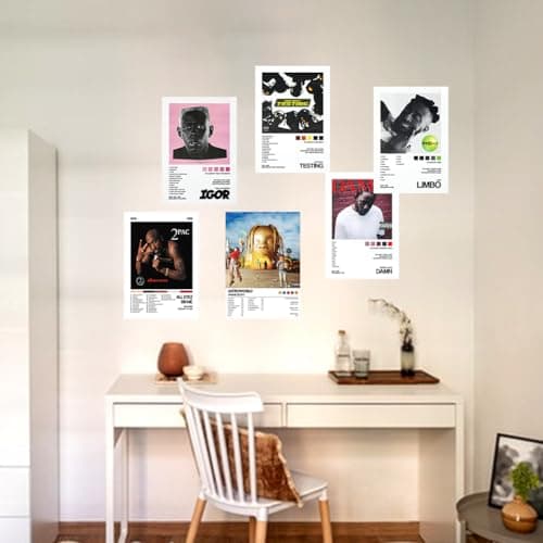 OZXVXZO 6 Pcs Affiches Esthétiques Chanteurs, Affiche Musicale, Affiches de Couverture D'album, Album Cover Poster Décoration Murale pour Salon Poster de Musique, Kit Collage Mural (20x25 CM)