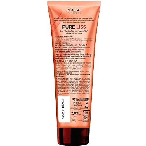 L'Oréal Paris Pure Liss Shampoing Sans Sulfate à l'Huile de Tournesol - Lissage & Discipline - Cheveux Frisés & Indomptables - 250 ml