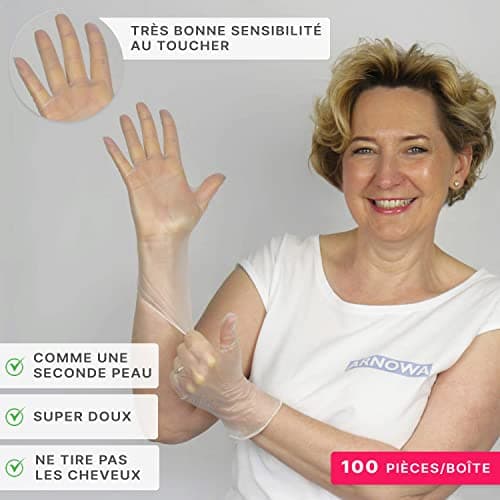 Gants jetables ARNOMED en vinyle S, 100 pièces/boîte, gant non poudre, gants jetable, gants vinyle, boite de gants jetables, gants en vinyle disponibles en tailles S, M, L & XL, gant hygiene
