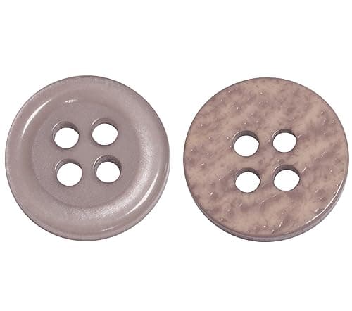 AERZETIX - C67938 - Lot de 25 Boutons à coudre ronds Ø11.5x2 mm à 4 trous 18L L18 avec bord - couleur cappuccino - en plastique - ouverture 1.8 mm - fashion mercerie couture vêtements décoration