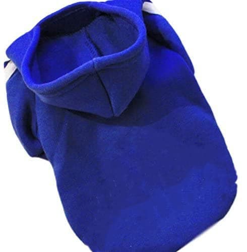 Ducomi Sweat à Capuche pour Chien 100% Coton - Manteau pour Petit, Moyen et Grand Chiens, Chihuahua, Bouledogue Français, Labrador, Pitbull et Amstaff, Pull Confortable (Bleu, 4XL)