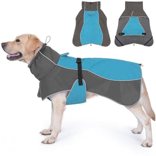 Veste Imperméable pour Chien, Réfléchissantes d'hiver Manteau Chaud pour Chien avec Doublure Polaire pour Chiens de Petite à Grande Taille Camping et Randonnée en Extérieur par Temps Froid