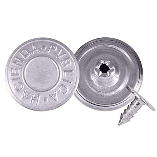 Trimming Shop Lot de 100 boutons de rechange de 19 mm pour jeans, vestes, jupes, argent
