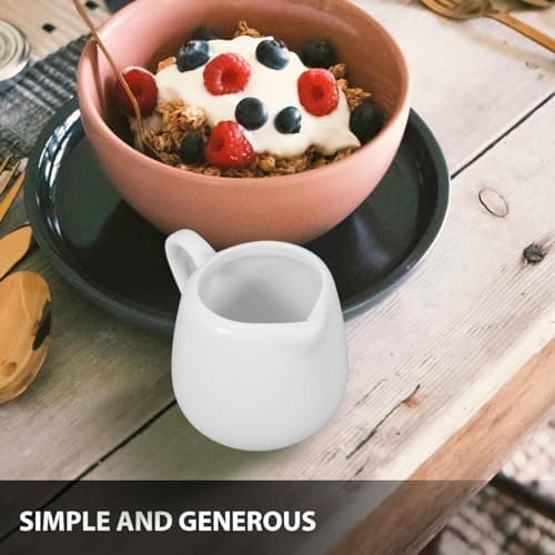 4 Pièces Cuillère à Sauce Pichet Fumant Plats à La Sauce Soja Porte-carton De Lait Avec Poignée À Sirop Mini Pot à Lait Gobelet En Mousse Blanche Miniature Les Amoureux Céramique