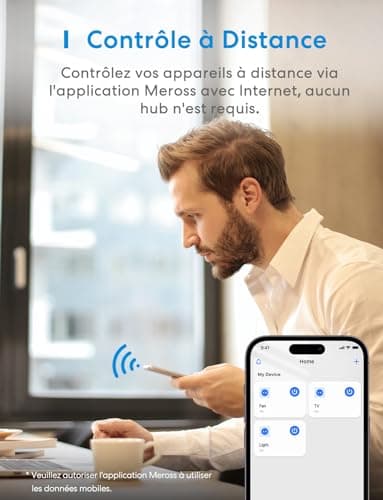 Meross Prise Connectée (FR), 16A Prise WiFi Compatible avec Alexa et Google Home, Lot de 2 Prise Mesure Consommation Intelligente avec Commande Vocale, Contrôle à Distance et Configuration Bluetooth
