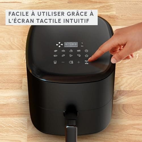 Moulinex Easy Fry Max Friteuse sans huile, Capacité XL de 5 L, Jusqu'à 6 personnes, 10 programmes automatiques, Ecran tactile digital, Gain de temps et d'énergie, air fryer EZ245820