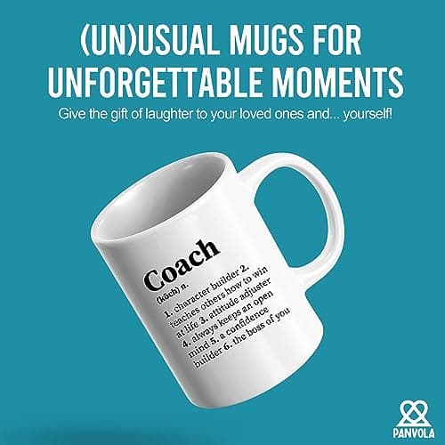 Panvola 'Coach Noun Definition Character Builder ' Pour Coach Team Manager Office Boss Appréciation Nouveauté inspirante Tasse à café en céramique 11 oz