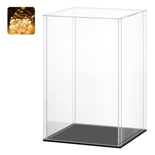 Huijintao Vitrine Acrylique, Vitrine Exposition Transparent, Vitrine Figurine, Vitrine pour Collection, vitrine Voiture Miniature pour Figurines, Jouets, Objets de Collection, Noir (15x15x25 cm)