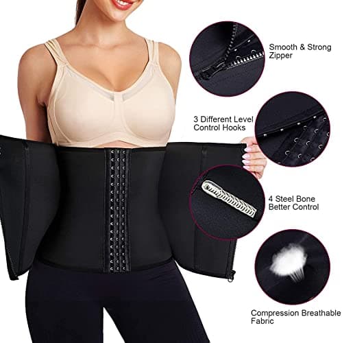 Gaine Amincissante Ventre Plat Femme Corset Minceur Serre Taille Body Sculptant Femme Gainant Ceinture Amincissante, Noir,M