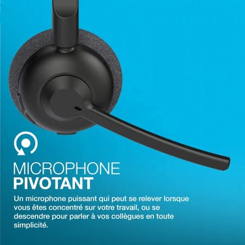 JLab Go Work Pop Casque Bluetooth sans Fil avec Micro - 50h, Noir